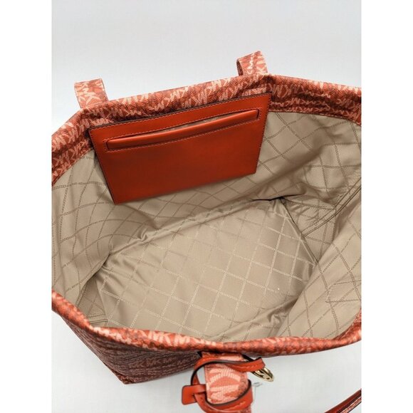 MICHAEL KORS The Michael Bag logo print faux-leather large tote -DEEP ORANGE - Picture 10 of 14
